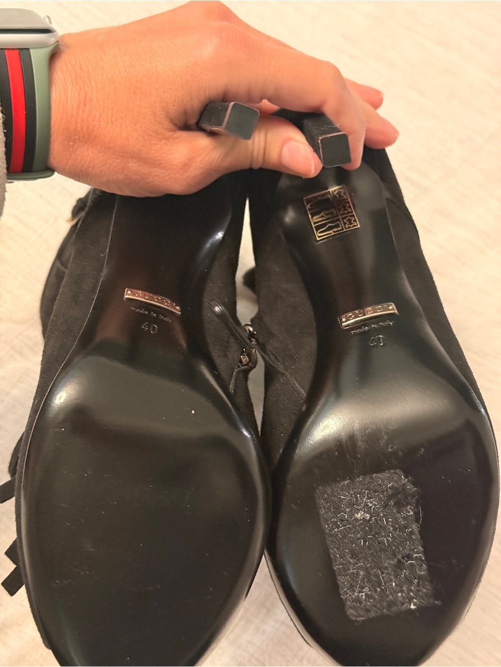 Gucci black Becky suede Heels gladiator boots - Picture 15 of 16